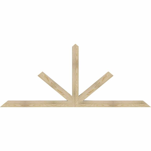 Ekena Millwork Saratoga Rough Sawn Timber Gable Bracket, Douglas Fir, 96"W x 40"H x 4"D x 4"F, 10/12 Pitch GBW096X40X0404SAR00RDF - main